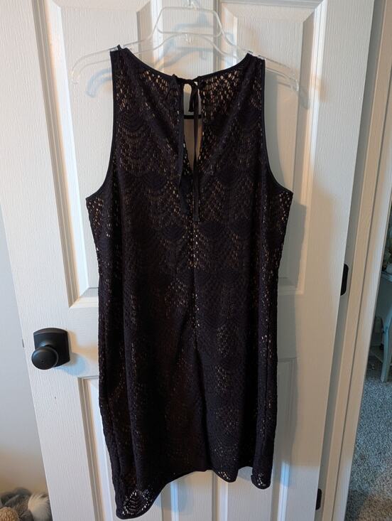 LOFT Dresses & Skirts - LOFT Women's Lace Dress Sleeveless Keyhole Back 14 Black Excellent Condition